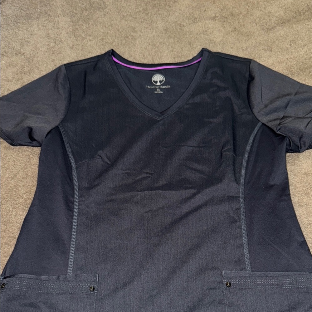 Set of princess cut, V neck, super stretchy Scrubs.